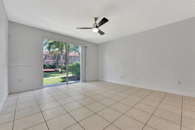 7848 Catalina Cir Unit 7848, Tamarac, FL 33321 - unfurnished room with ceiling fan, light tile patterned flooring, and baseboards