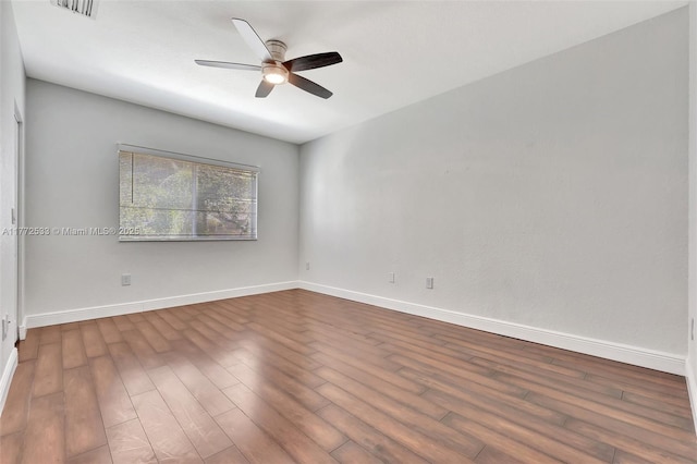 7848 Catalina Cir Unit 7848, Tamarac, FL 33321 - empty room featuring a ceiling fan, wood finished floors, and baseboards