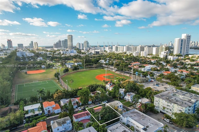 837 Espanola Way, Miami Beach, FL 33139 - drone / aerial view featuring a city view