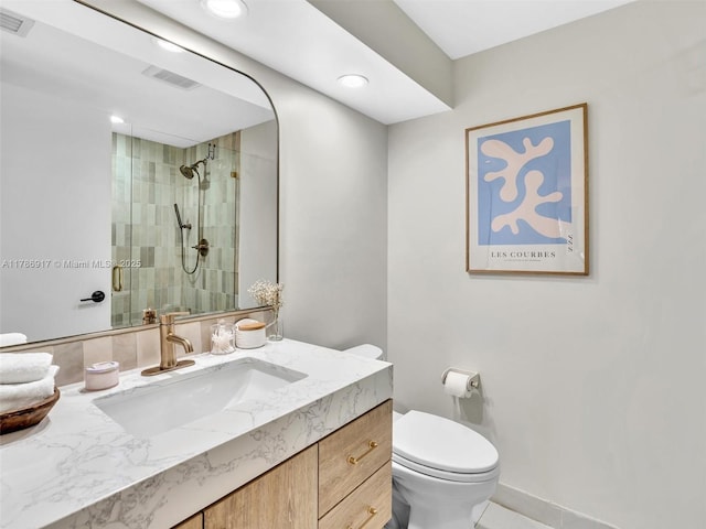 20191 E Country Club Dr Unit 311, Aventura, FL 33180 - full bathroom featuring visible vents, toilet, tiled shower, and vanity
