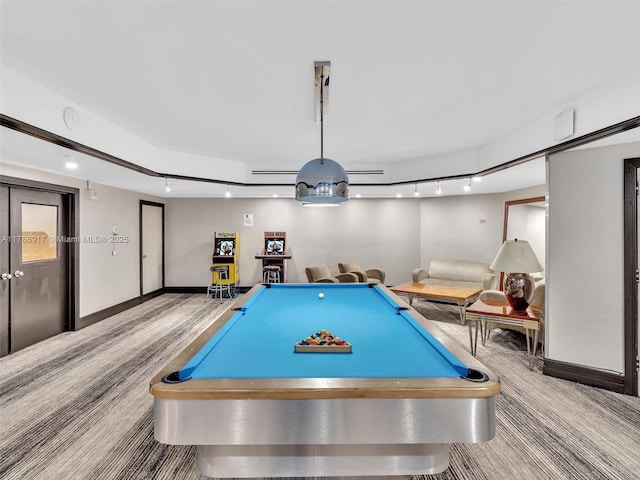 20191 E Country Club Dr Unit 311, Aventura, FL 33180 - rec room featuring track lighting, baseboards, billiards, and wood finished floors
