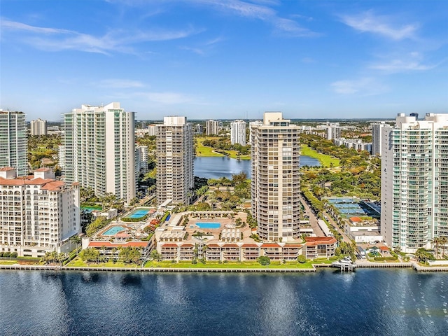 20191 E Country Club Dr Unit 311, Aventura, FL 33180 - drone / aerial view featuring a water view and a view of city