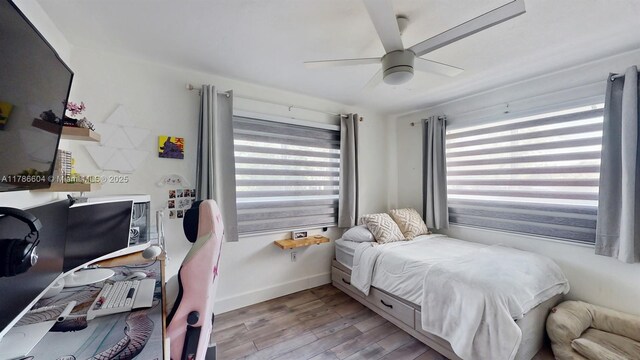 9925 SW 82nd Ave, Miami, FL 33156 - bedroom featuring light wood-type flooring and ceiling fan