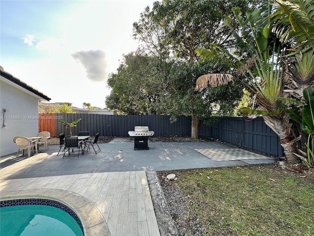 5424 Garfield St, Hollywood, FL 33021 - view of pool with a pool, a patio area, and a fenced backyard