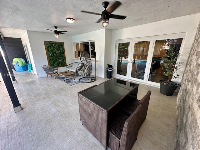 5424 Garfield St, Hollywood, FL 33021 - view of patio / terrace featuring ceiling fan and french doors