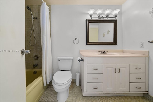 3800 Hillcrest Dr Unit 210, Hollywood, FL 33021 - full bath with toilet, vanity, shower / tub combo, and tile patterned flooring