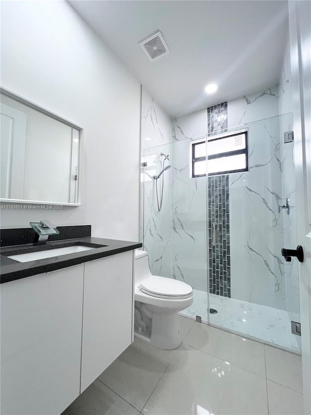314 Chiquita Blvd N, Cape Coral, FL 33993 - full bath featuring a marble finish shower, toilet, and vanity
