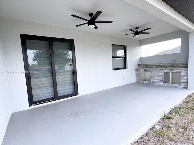 314 Chiquita Blvd N, Cape Coral, FL 33993 - view of patio featuring area for grilling and a ceiling fan