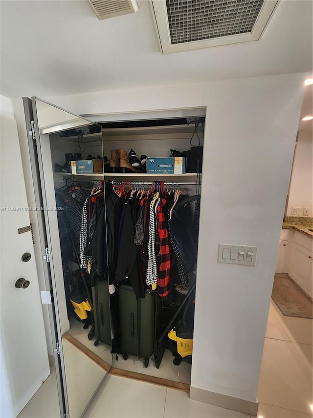 closet featuring visible vents