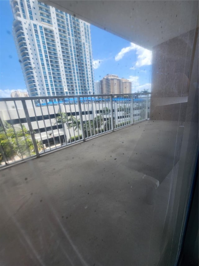 balcony with a city view