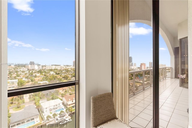 balcony featuring a city view