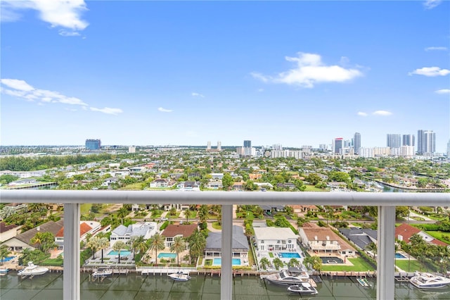balcony with a city view