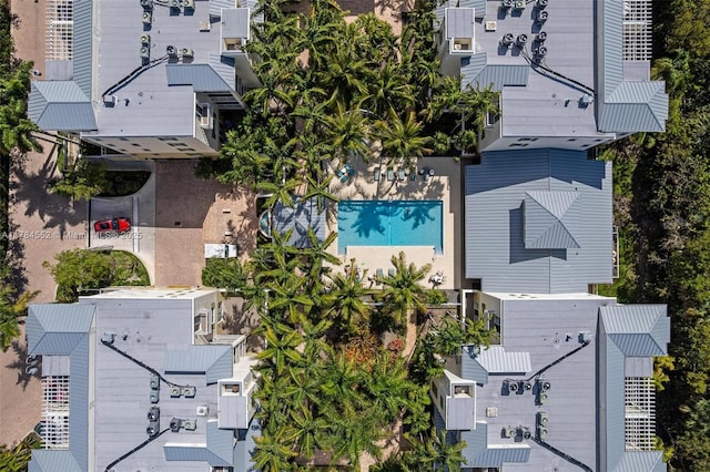 drone / aerial view of a pool area
