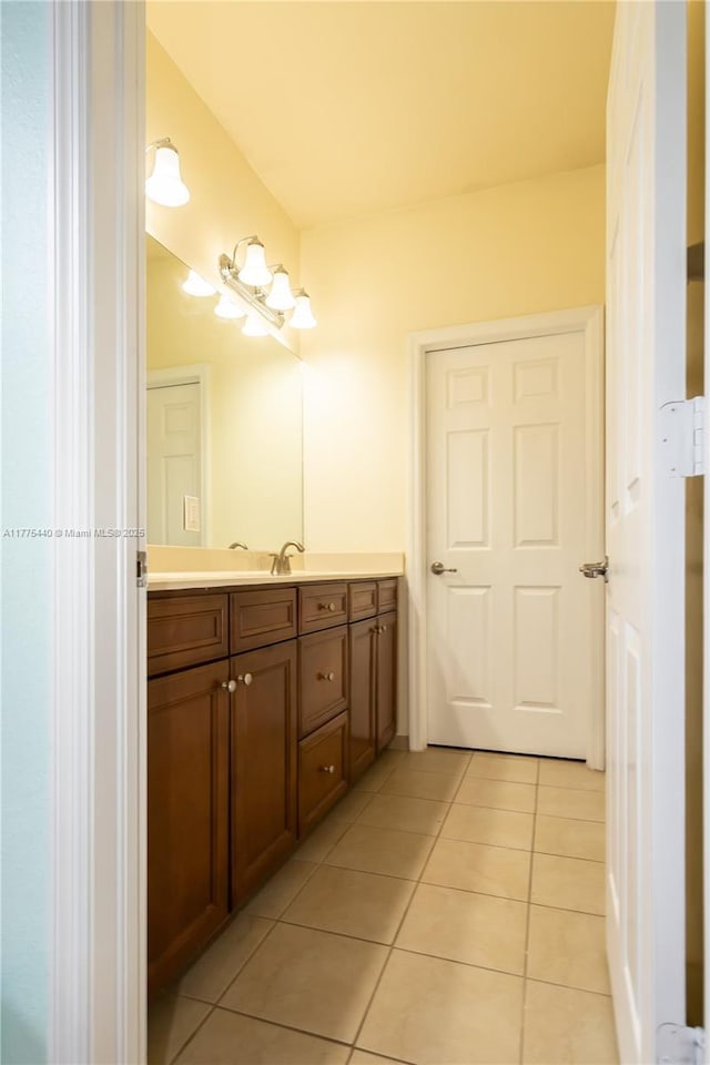 bathroom featuring vanity and tile patterned floors
