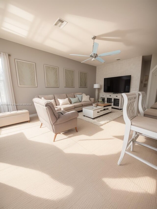 5337 SW 131st Ter, Miramar, FL 33027 - living area featuring a ceiling fan and carpet floors