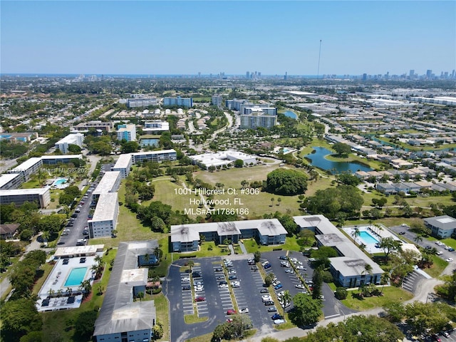 1001 Hillcrest Ct Unit 306, Hollywood, FL 33021 - aerial view featuring a view of city and a water view