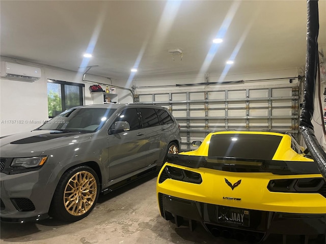 garage featuring an AC wall unit