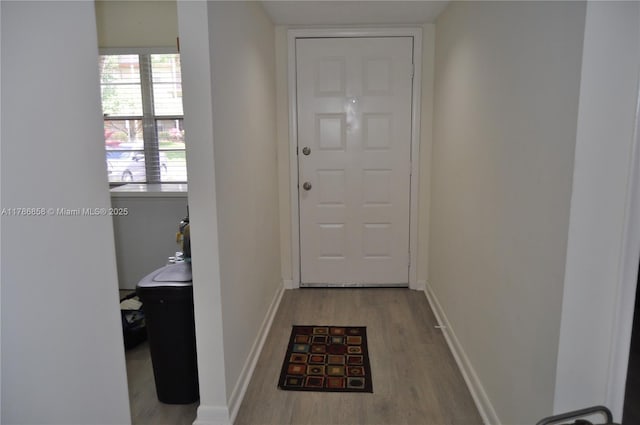 700 SW 128th Ave Unit 106C, Pembroke Pines, FL 33027 - entryway with wood finished floors and baseboards