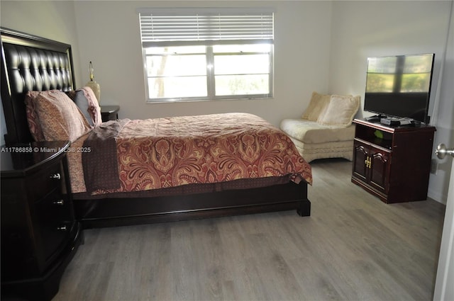 bedroom featuring wood finished floors