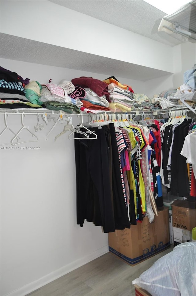 spacious closet with wood finished floors
