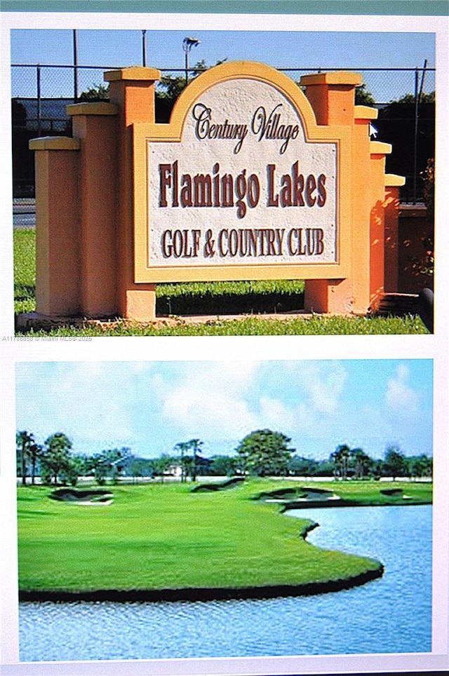 700 SW 128th Ave Unit 106C, Pembroke Pines, FL 33027 - community / neighborhood sign featuring a water view and view of golf course