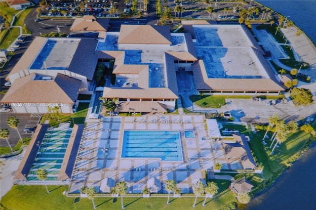 700 SW 128th Ave Unit 106C, Pembroke Pines, FL 33027 - bird's eye view of a pool area and a large body of water