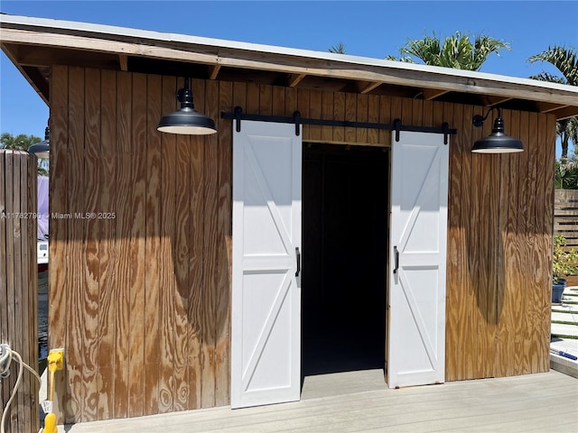 view of shed