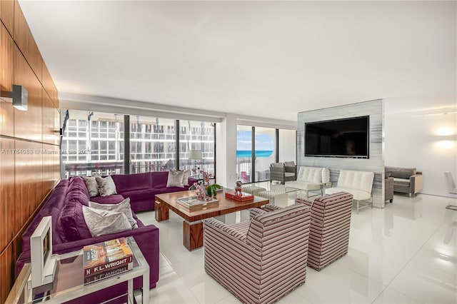 10205 Collins Ave Unit 1106, Bal Harbour, FL 33154 - living room featuring tile patterned flooring