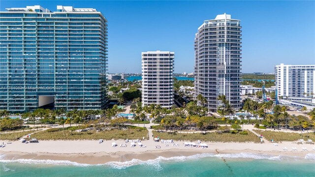 10205 Collins Ave Unit 1106, Bal Harbour, FL 33154 - view of building exterior featuring view of water and beach and a city view