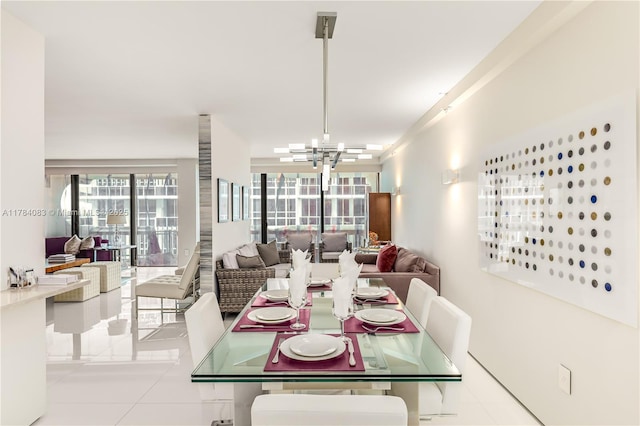 10205 Collins Ave Unit 1106, Bal Harbour, FL 33154 - tiled dining area featuring a chandelier