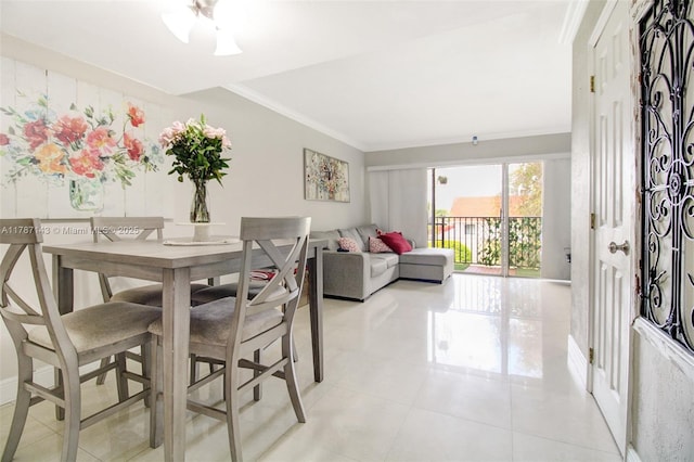 301 NW 109th Ave Unit 201, Miami, FL 33172 - dining space with light tile patterned floors and ornamental molding