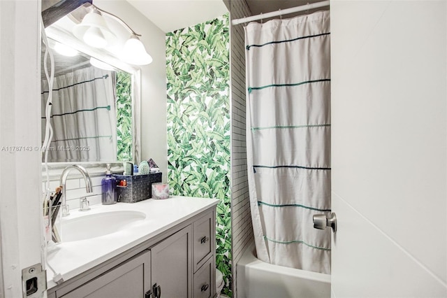 301 NW 109th Ave Unit 201, Miami, FL 33172 - bathroom with shower / bathtub combination with curtain and vanity