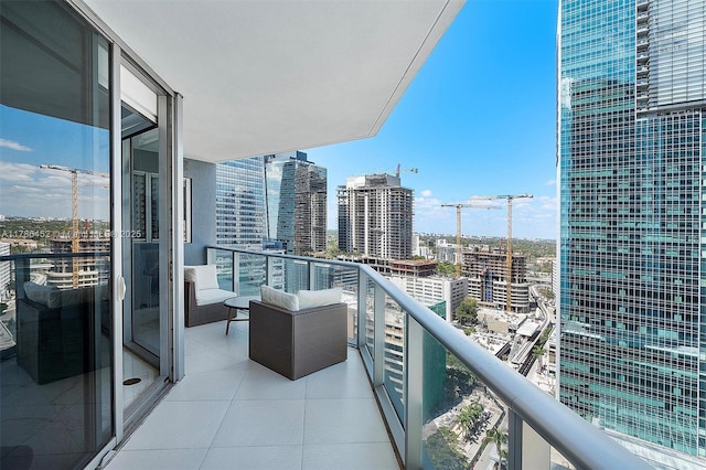 balcony with a view of city