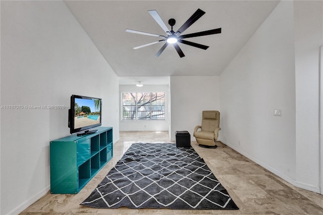 3460 N Pinewalk Dr N Unit 321, Margate, FL 33063 - sitting room with lofted ceiling and ceiling fan