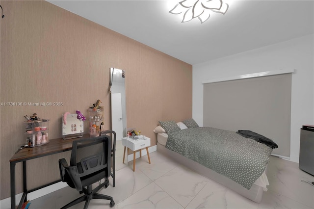 10700 NW 66th St Unit 103, Doral, FL 33178 - bedroom featuring light marble finish floors and a desk
