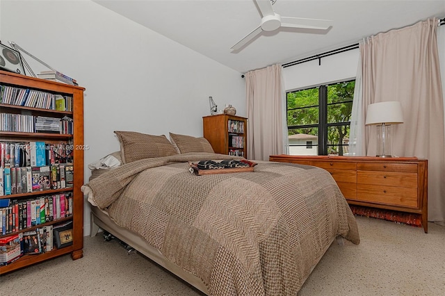 430 NE 132nd Ter, North Miami, FL 33161 - bedroom featuring speckled floor and ceiling fan
