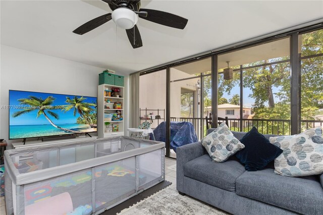 2801 SW 87th Ave Unit 1006, Davie, FL 33328 - living area featuring ceiling fan