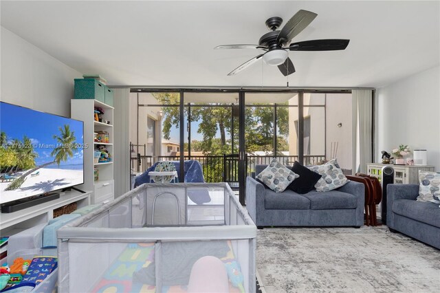 2801 SW 87th Ave Unit 1006, Davie, FL 33328 - living room with ceiling fan