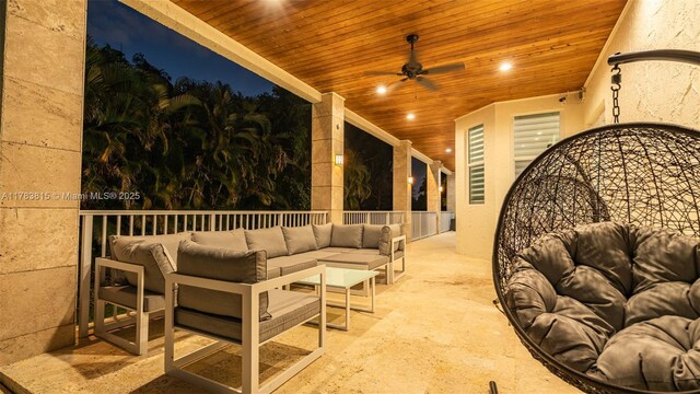 1430 NW 114th Ave, Plantation, FL 33323 - view of patio / terrace featuring an outdoor living space and ceiling fan