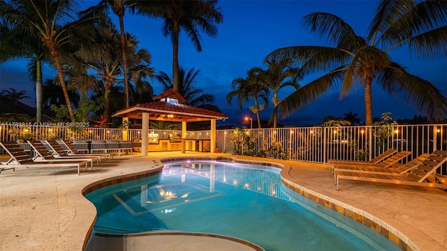 1430 NW 114th Ave, Plantation, FL 33323 - view of swimming pool featuring a gazebo, a patio area, and fence