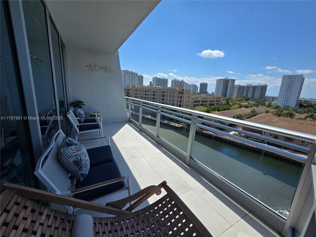 2950 NE 188th St Unit 501, Aventura, FL 33180 - balcony with a water view and a city view