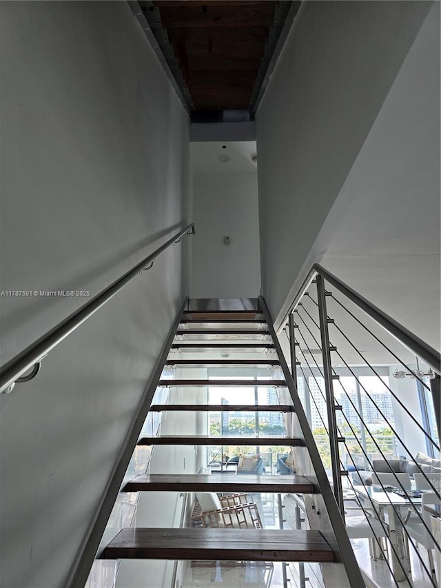 2950 NE 188th St Unit 501, Aventura, FL 33180 - stairs with wooden ceiling