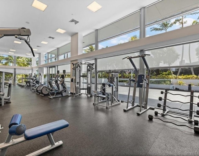 2950 NE 188th St Unit 501, Aventura, FL 33180 - exercise room featuring a high ceiling