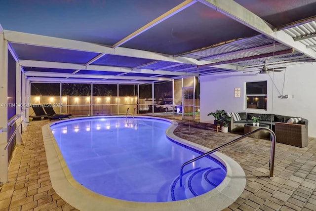 1321 S 16th Ave, Hollywood, FL 33020 - view of pool with a patio area and glass enclosure