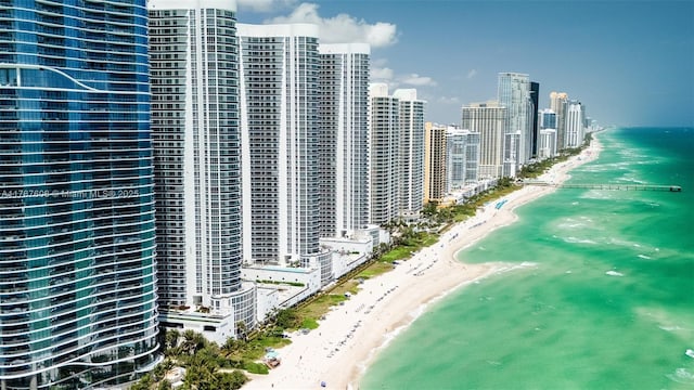 15901 Collins Ave Unit 2502, Sunny Isles Beach, FL 33160 - birds eye view of property with a city view, a view of the beach, and a water view