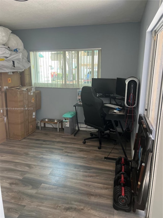 office space featuring wood finished floors