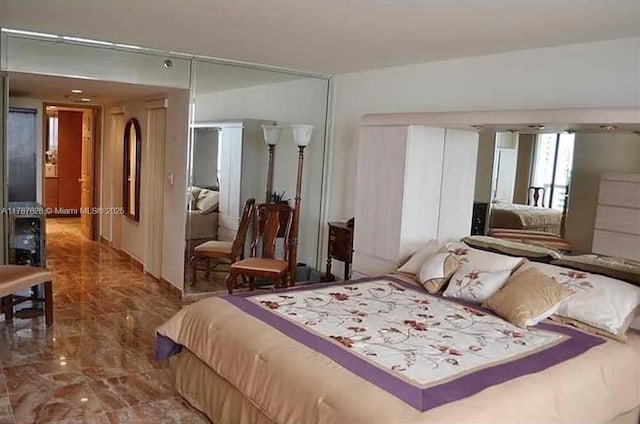 1717 N Bayshore Dr Unit A-1734, Miami, FL 33132 - bedroom featuring marble finish floors