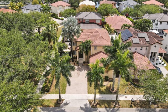 aerial view featuring a residential view