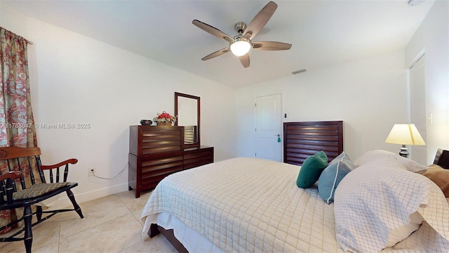 11282 SW 9th Ct, Pembroke Pines, FL 33025 - bedroom featuring baseboards, ceiling fan, and light tile patterned flooring