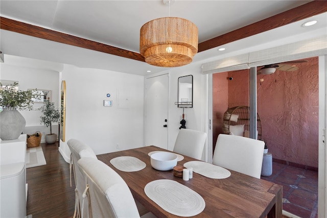 760 Meridian Ave Unit 1, Miami Beach, FL 33139 - dining area with wood finished floors and recessed lighting